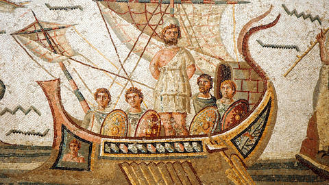 Mosaic scene from Homer's Odyssey