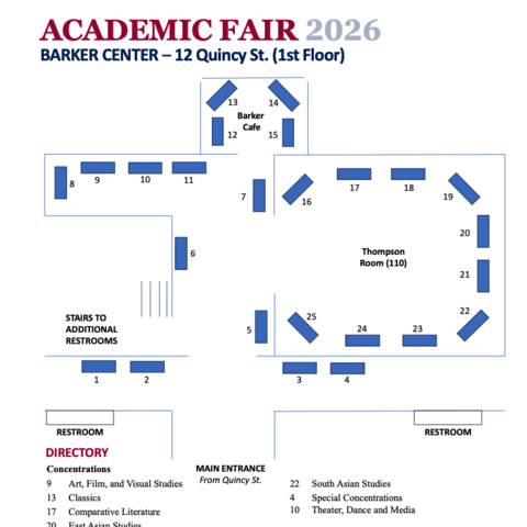An image of the Academic Fair layout for Arts & Humanities