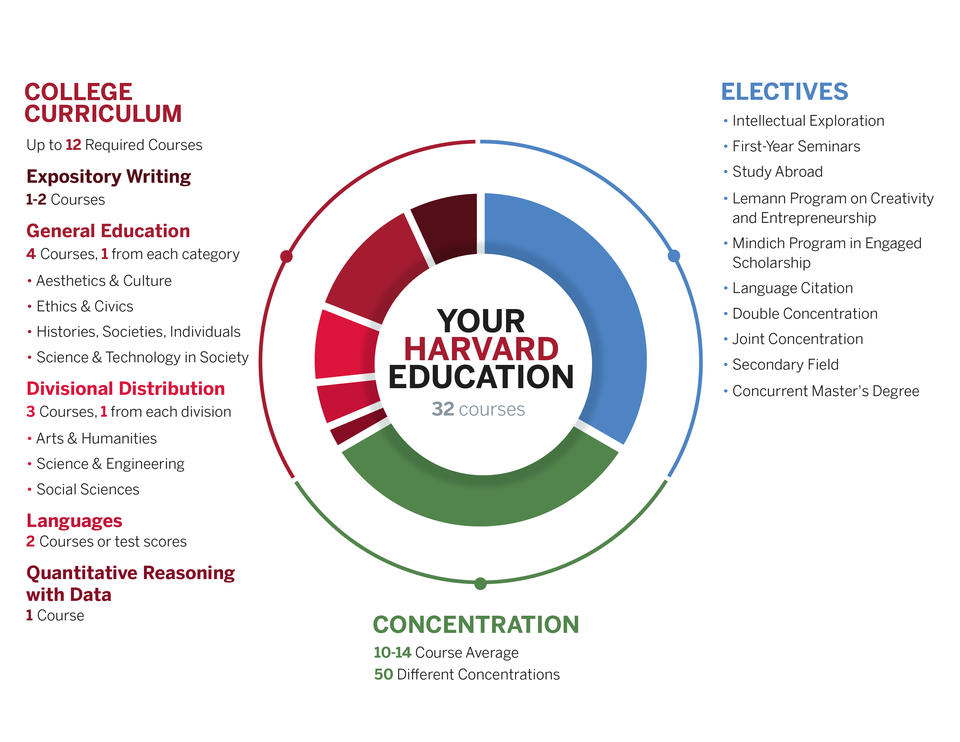 Harvard College Curriculum represented by a modern pie chart