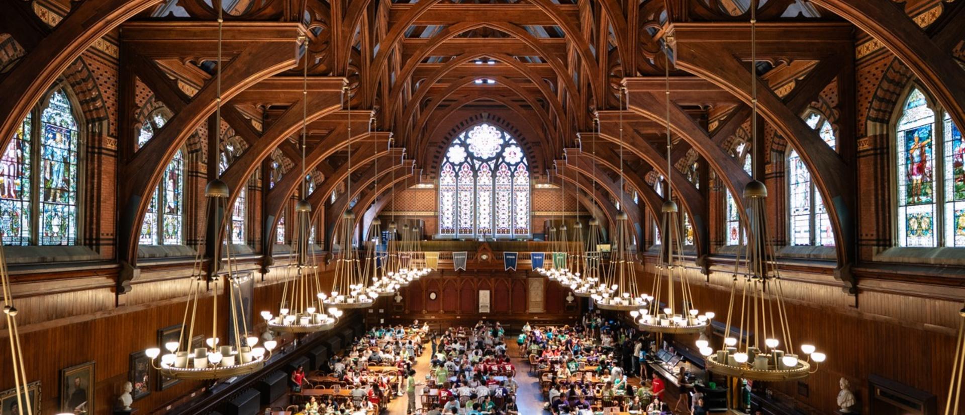 Bird's eye photo of Annenberg Dining Hall.